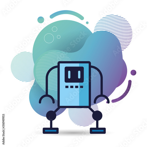 robot humanoid technology isolated icon