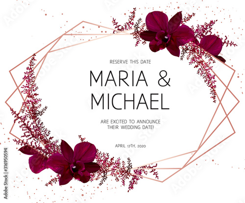Autumn chic wedding invitation