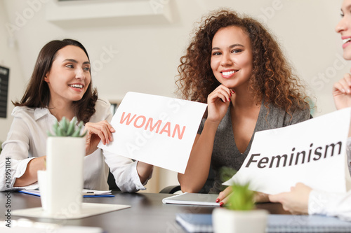 Young women in office. Conc...