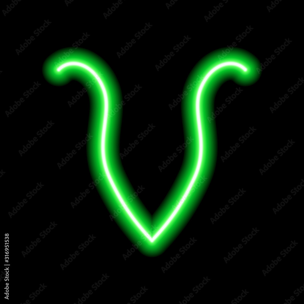 Naklejka premium neon green letter 