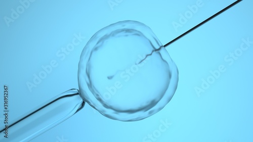 In vitro fertilization or artificial insemination, 3D-rendering