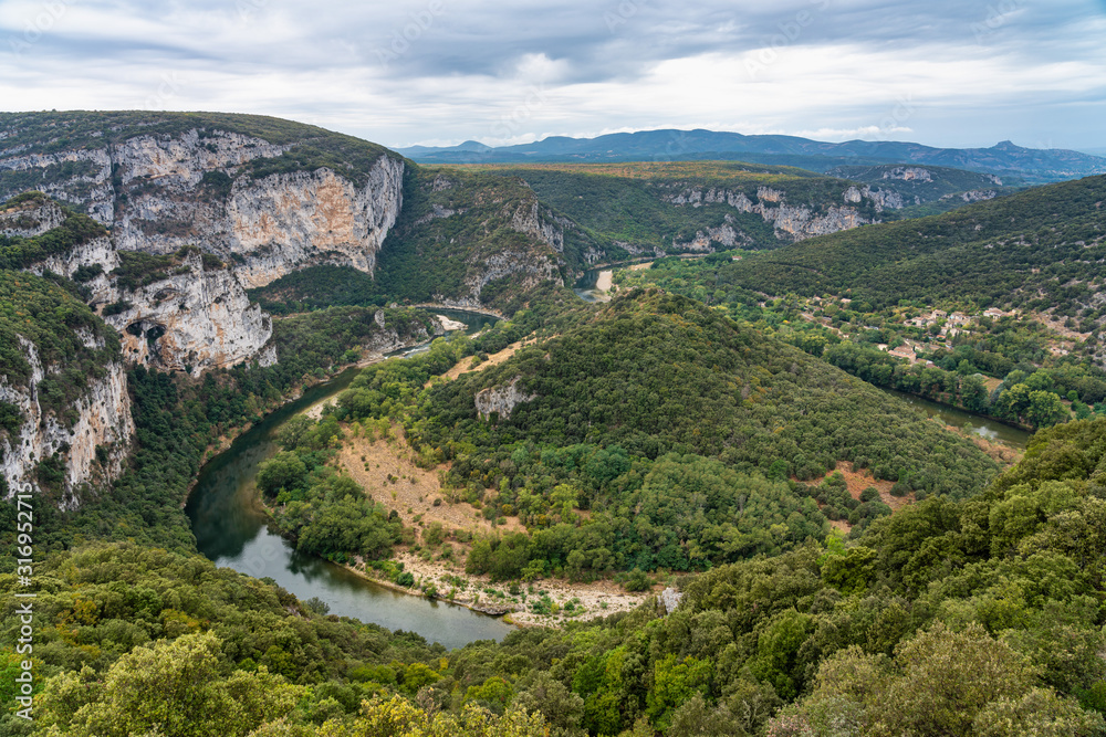 River in the beautiful Ardeche gorge in france.