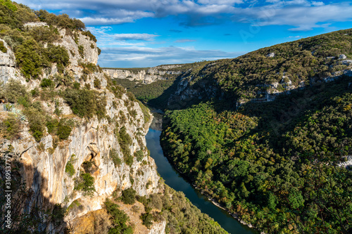 River in the beautiful Ardeche gorge in france.