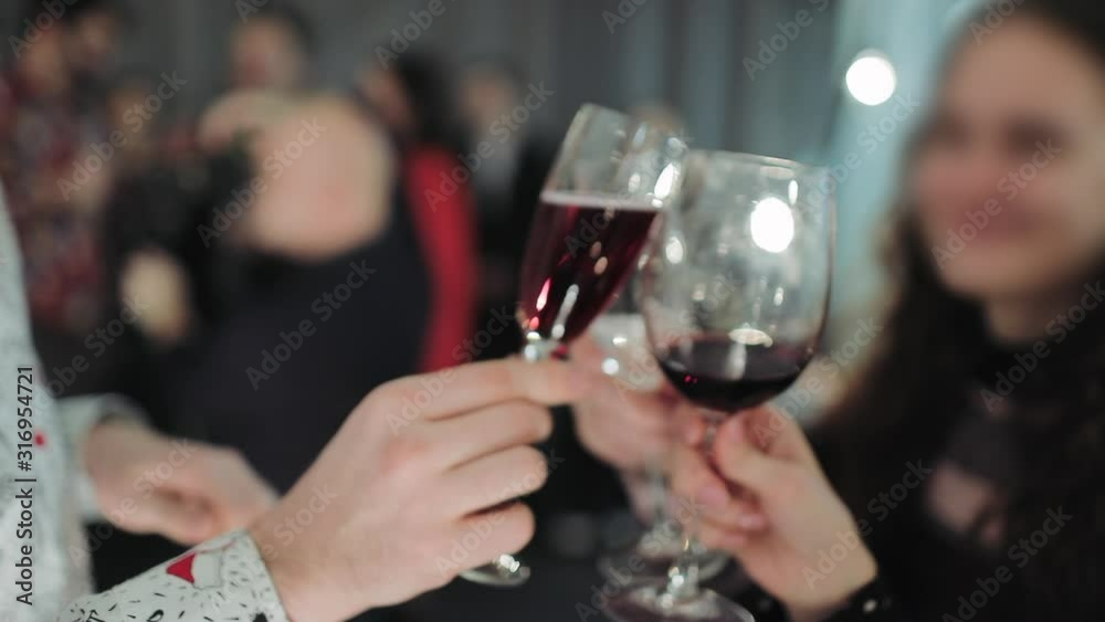 Guests say toast and drink alcohol