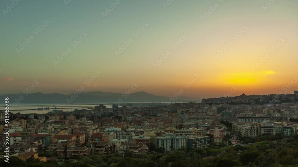 Panorama over Cagliari, Sardinia (4k UHD time lapse zoom in shoot) Panorama over Cagliari, Sardinia (4k UHD time lapse zoom in shoot)