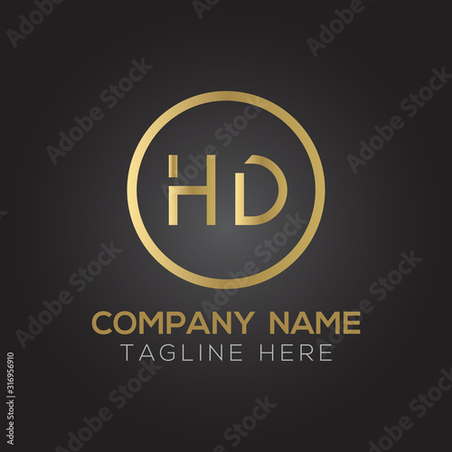letter HD Logo Design Vector Template. Initial HD Letter Design Vector Illustration