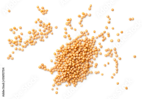 Mustard Seeds Isolated On White Background