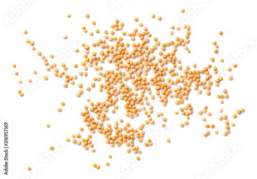 Mustard Seeds Isolated On White Background