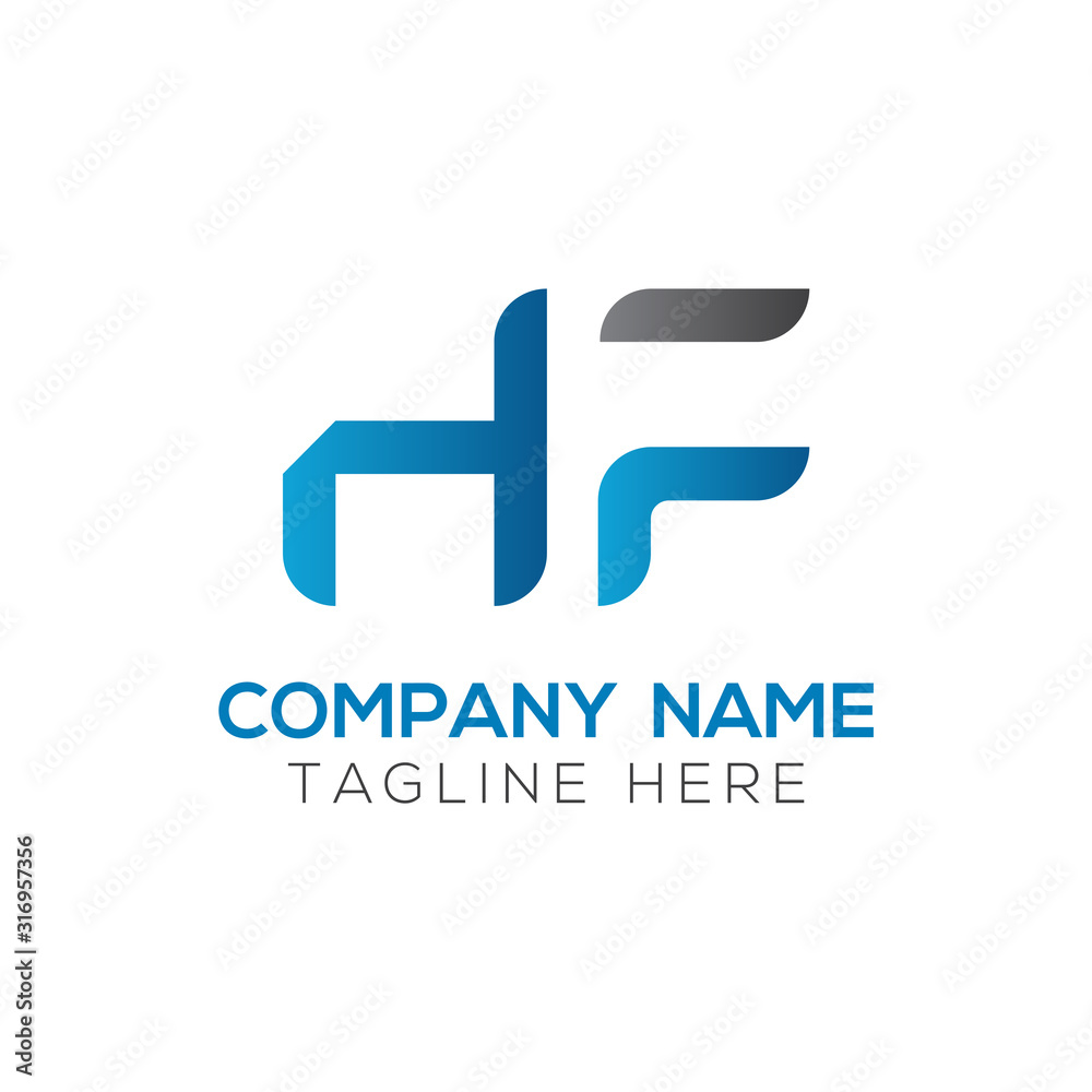 letter HF Logo Design Vector Template. Initial HF Letter Design Vector Illustration letter HF Logo Design Vector Template. Initial HF Letter Design Vector Illustration