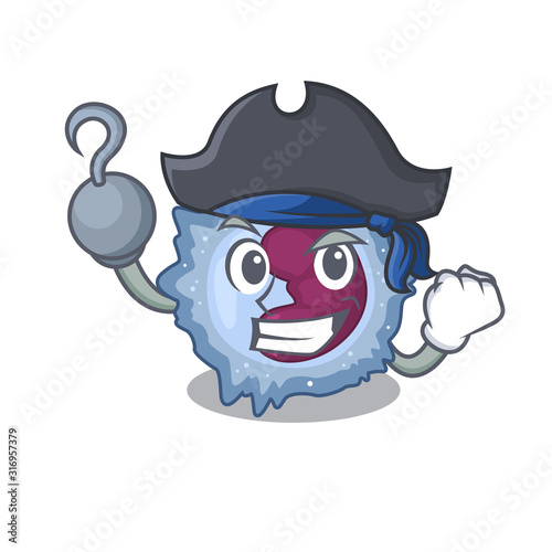 cool and funny monocyte cell cartoon style wearing hat