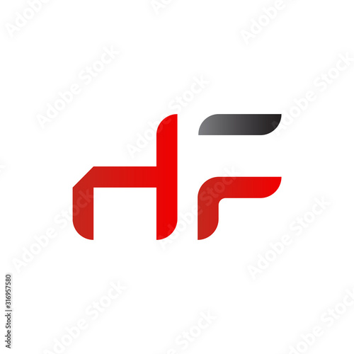 letter HF Logo Design Vector Template. Initial HF Letter Design Vector Illustration