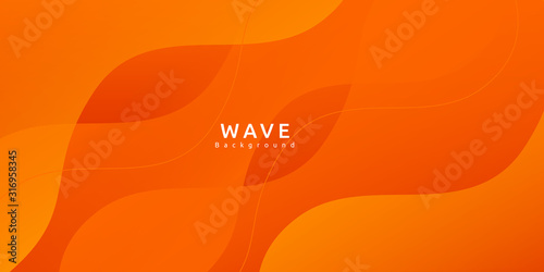 Fotografie, Obraz Abstract colorful orange curve background
