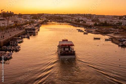 Sunset landscape of Tavira city