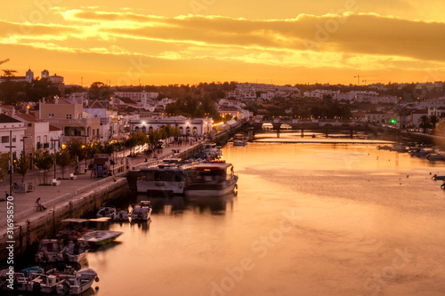 Sunset landscape of Tavira city