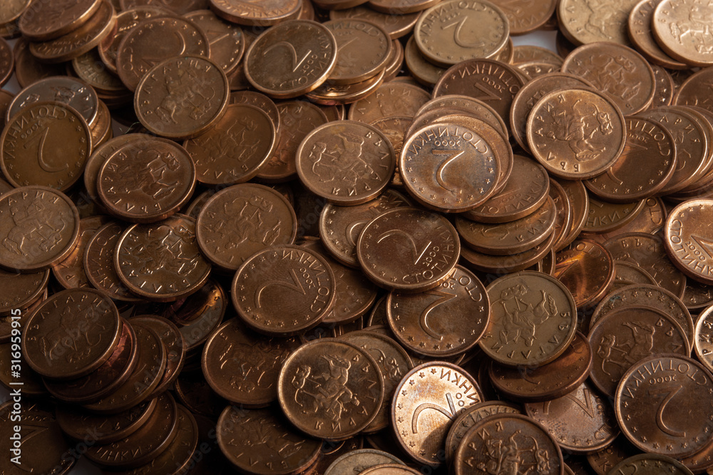 Texture of coins, Bulgarian coins