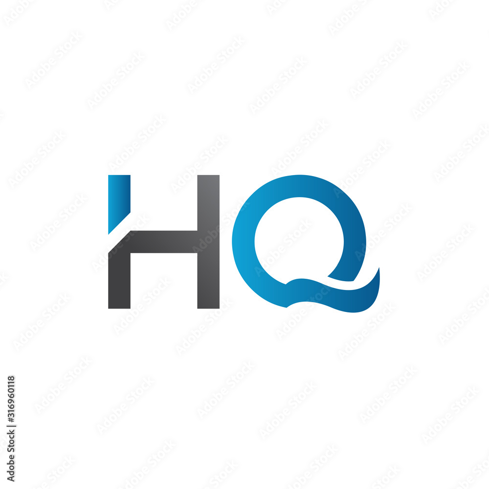 letter HQ Logo Design Vector Template. Initial HQ Letter Design Vector Illustration letter HQ Logo Design Vector Template. Initial HQ Letter Design Vector Illustration