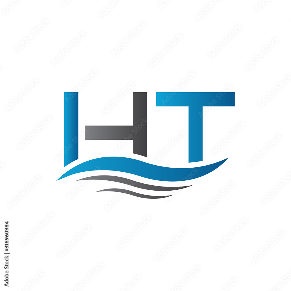 letter HT Logo Design Vector Template. Initial HT Letter Design Vector Illustration