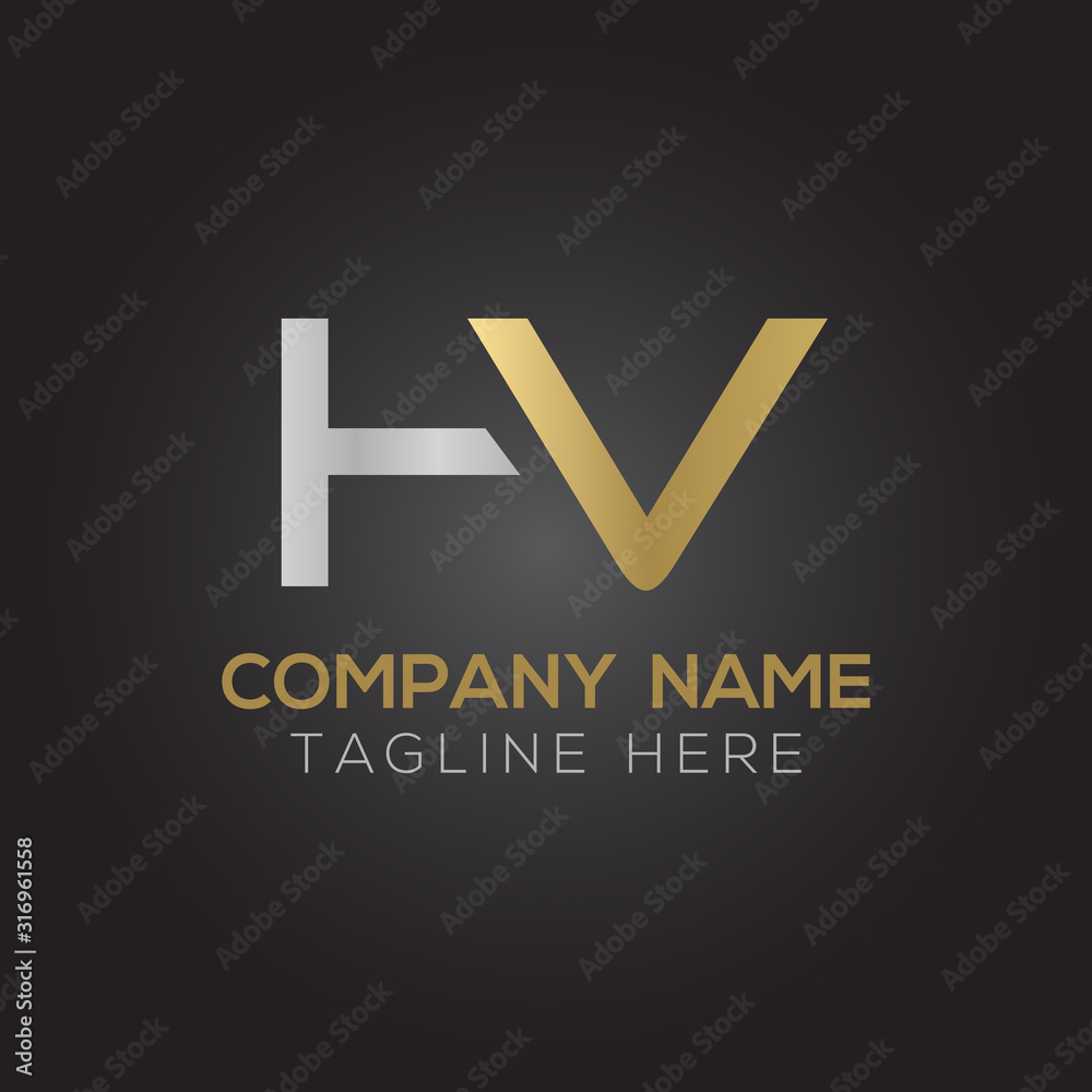 letter HV Logo Design Vector Template. Initial HV Letter Design Vector Illustration letter HV Logo Design Vector Template. Initial HV Letter Design Vector Illustration