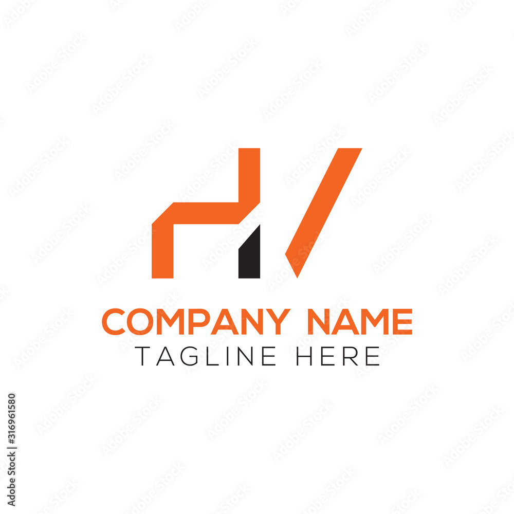 letter HV Logo Design Vector Template. Initial HV Letter Design Vector Illustration letter HV Logo Design Vector Template. Initial HV Letter Design Vector Illustration