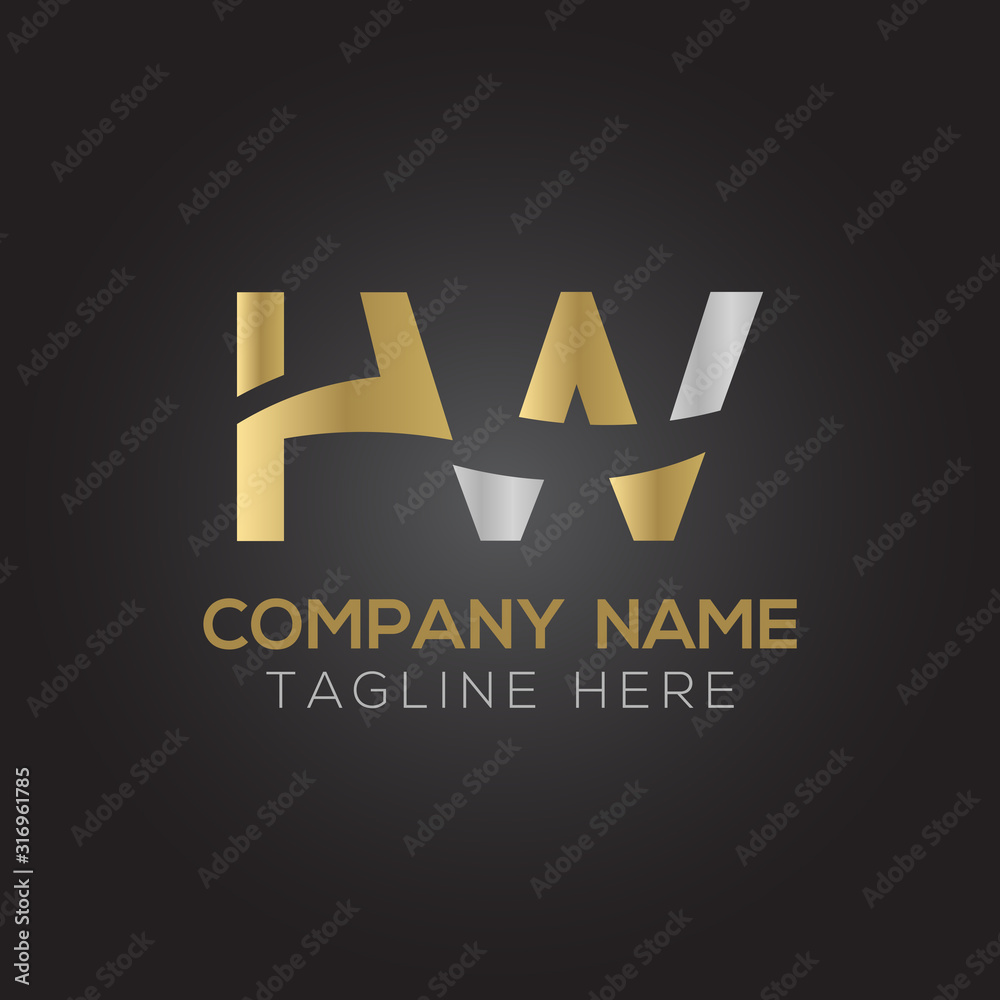 letter HW Logo Design Vector Template. Initial HW Letter Design Vector Illustration letter HW Logo Design Vector Template. Initial HW Letter Design Vector Illustration