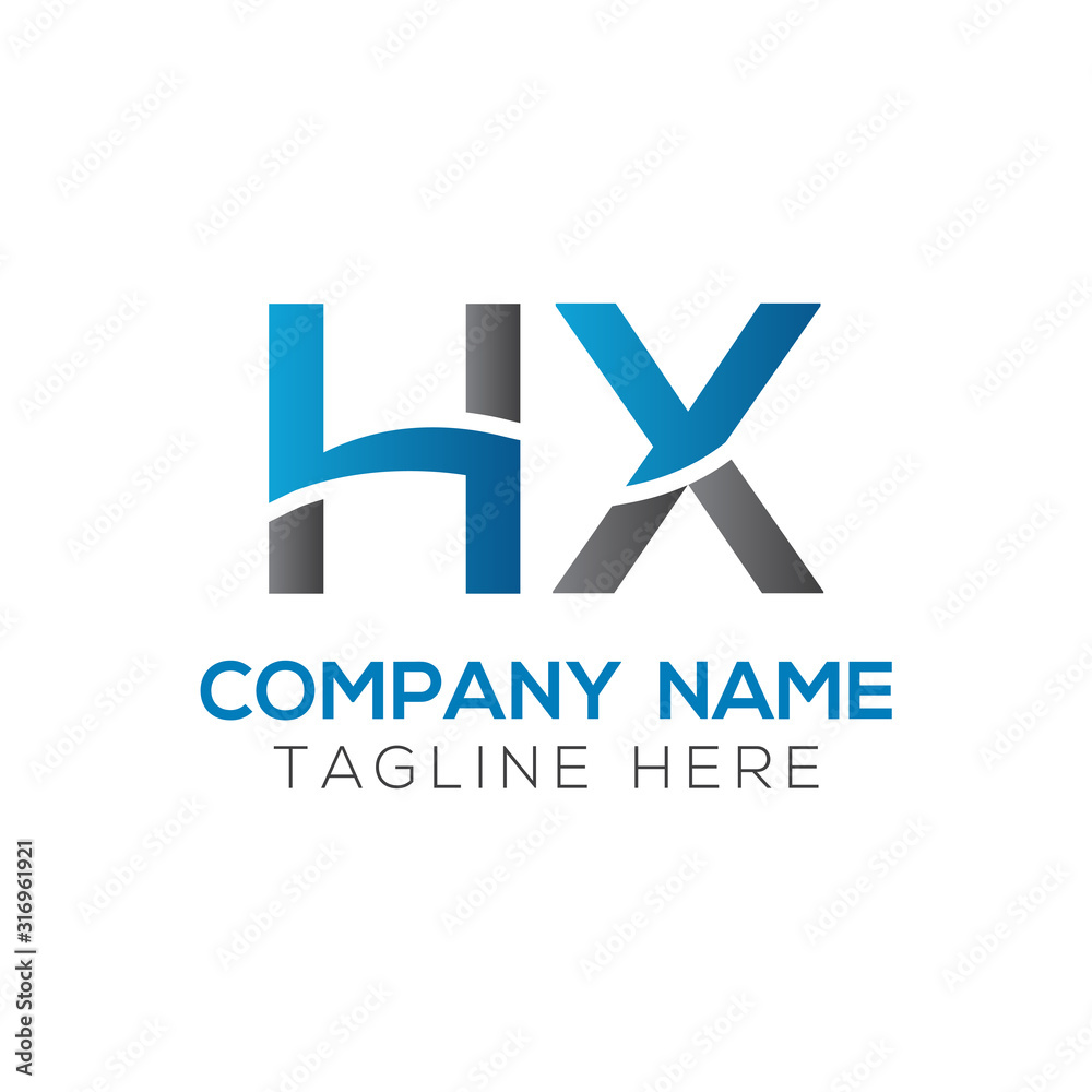 letter HX Logo Design Vector Template. Initial HX Letter Design Vector Illustration