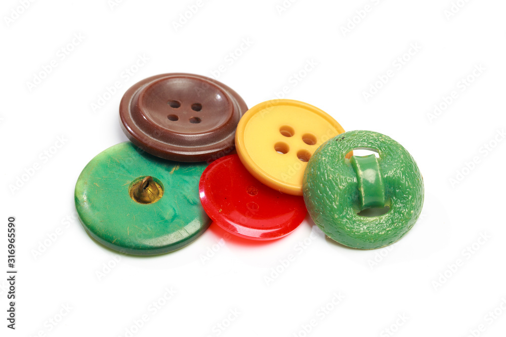 Buttons for clothes on white background using for concept of Button Day. - Image Buttons for clothes on white background using for concept of Button Day. - Image