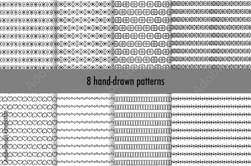 Wallpaper Mural Collection of simple hand-drawn patterns with geometric ornament. Vector illustration Torontodigital.ca
