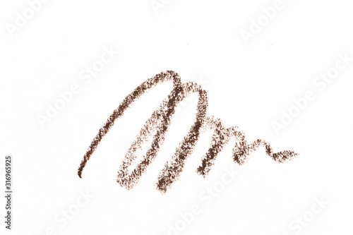 Eye liner pencil stroke on white background - Image
