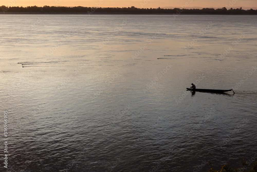 Fisherman  on Mekong river
