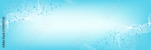 Scientific vector illustration genetic engineering and gene manipulation concept. DNA helix, DNA strand, molecule or atom, neurons. Abstract structure for Science or medical background. CRISPR CAS9.