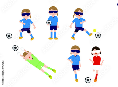 Blind football, 5 a side football, soccer, woman, girl, sports