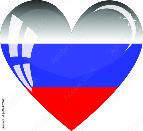 glass heart inside the Russian flag Free Download glass heart inside the Russian flag - GFXLoad