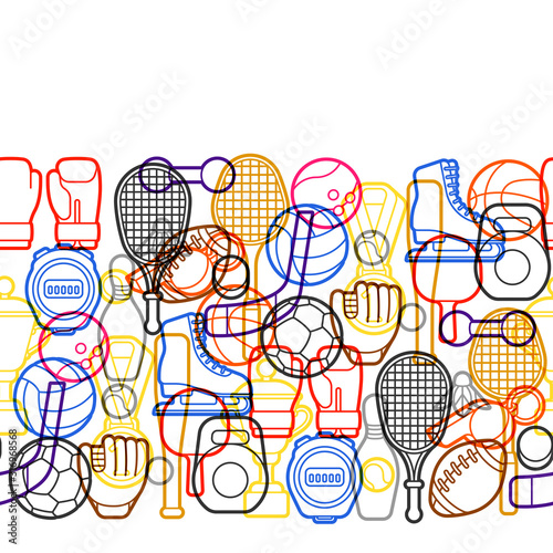 Seamless pattern with sport icons.