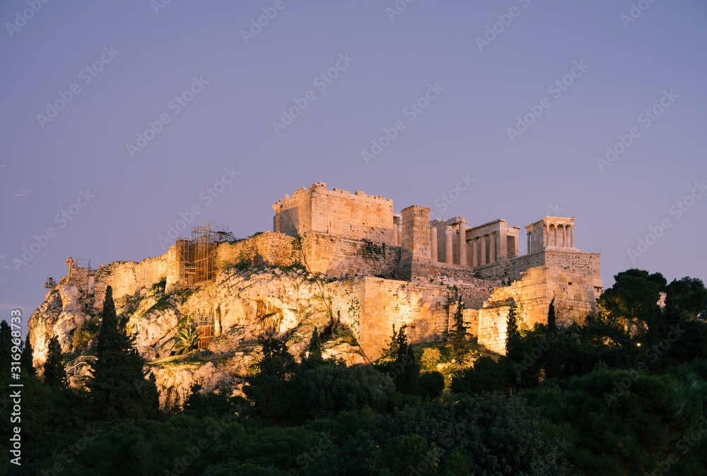 Athens, Greece - Dec 20, 2019: Acropolis Parthenon, Athens, Greece