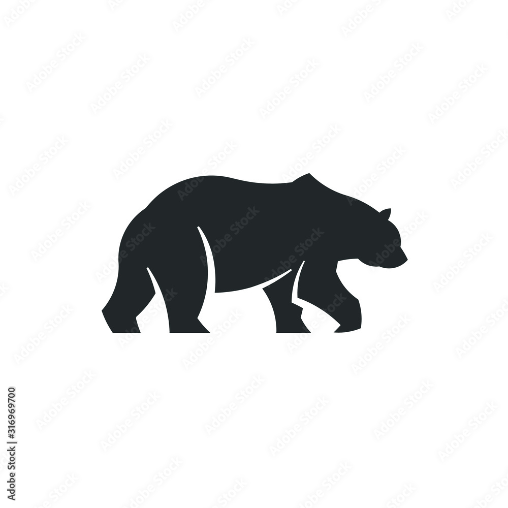 Obraz premium Bear logo mascot illustration animal wildlife nature grizzly brown big predator fur forest cartoon teddy zoo dangerous ursus polar paw roar outdoor wilderness hunter