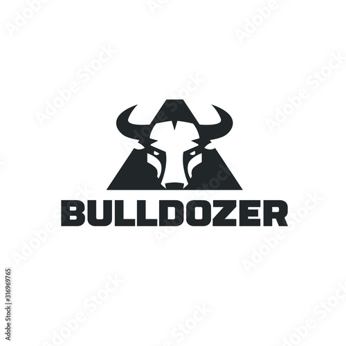 Bull logo wild animal mascot illustration cow vector horn strong angry mad power buffalo beef meat beast fight matador aggressive bison toreador