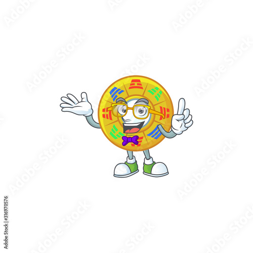 cartoon character of Geek chinese circle feng shui design