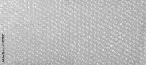 Bubble wrap protective packaging on white background and texture
