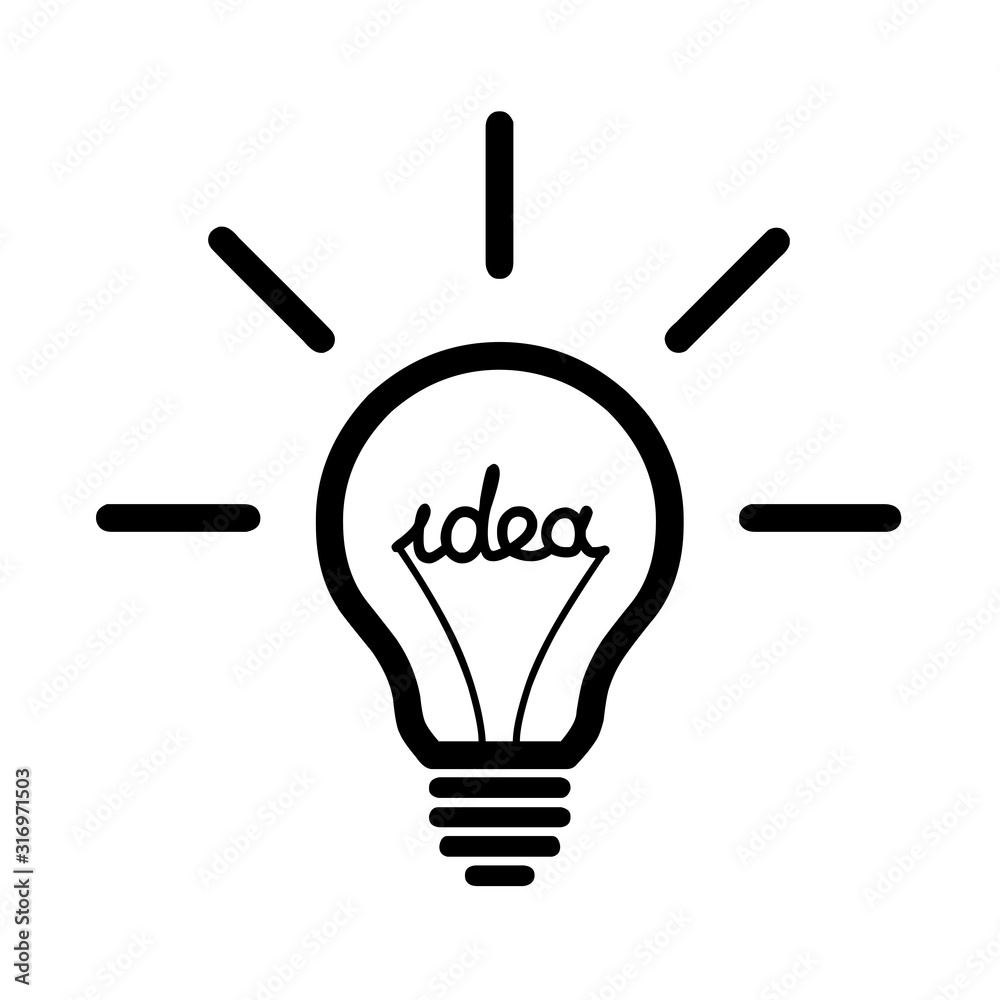 Lightbulb idea symbol icon - obrazy, fototapety, plakaty 