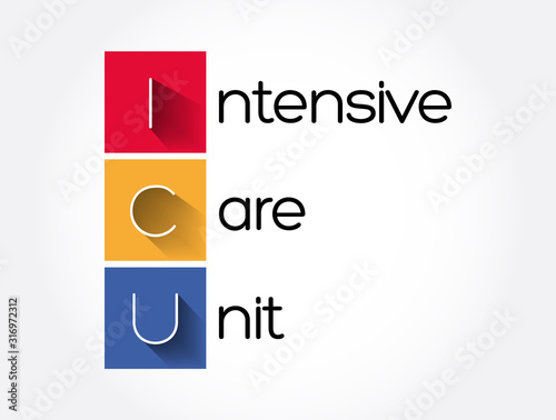 ICU - Intensive Care Unit acronym, medical concept background