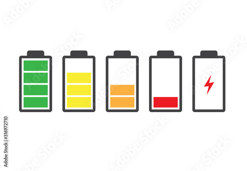 Battery charge indicator icon. Vector illustration.