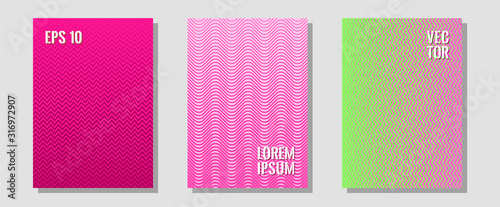 Halftone gradient texture vector cover layouts.