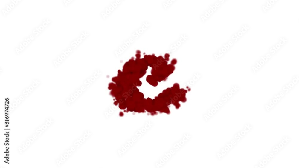 Blood alphabet letter C lowercase isolated on white. Blood alphabet letter C lowercase isolated on white.