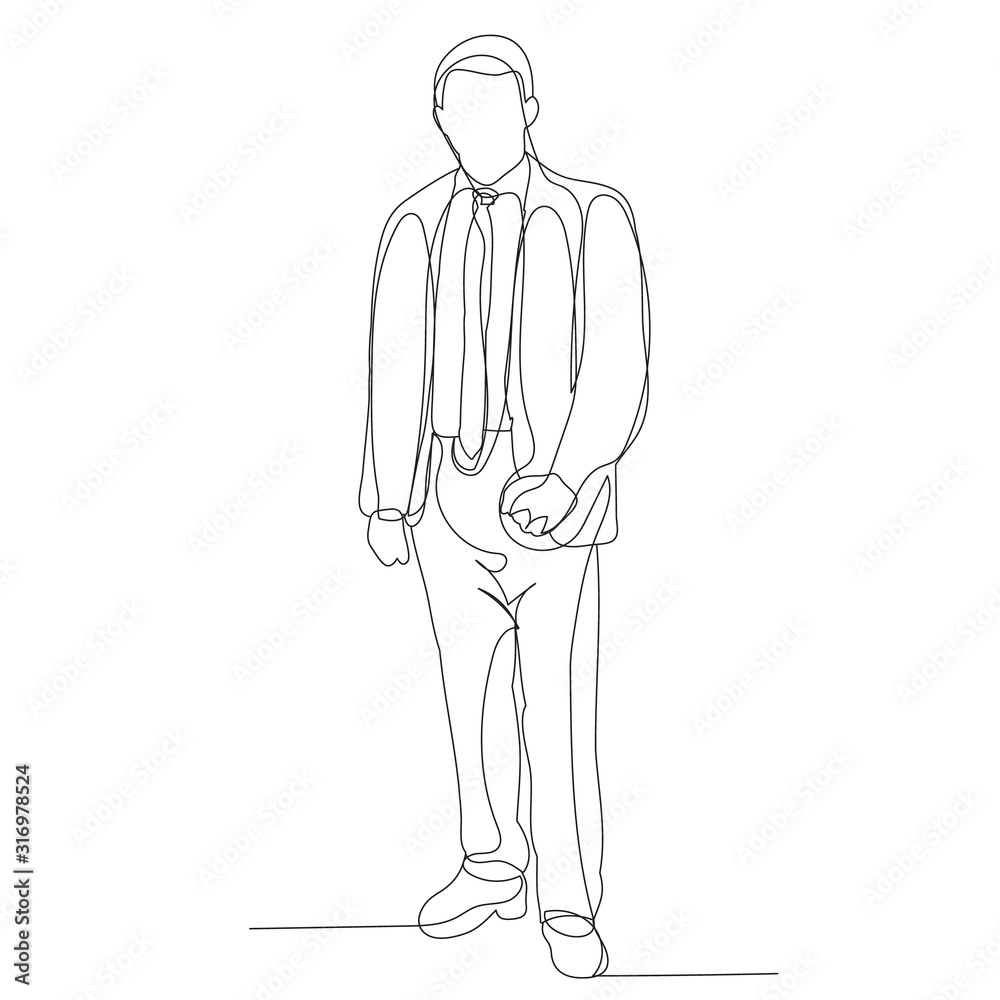 isolated, continuous line drawing, man in a jacket, businessman isolated, continuous line drawing, man in a jacket, businessman
