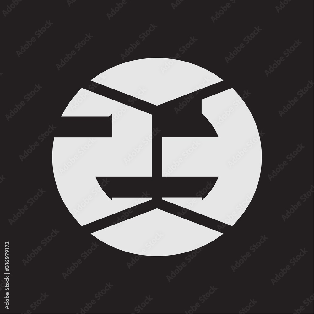 ZT Logo monogram with piece circle ribbon style on black background ZT Logo monogram with piece circle ribbon style on black background