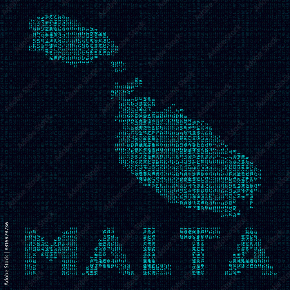 Malta tech map. Island symbol in digital style. Cyber map of Malta with island name. Elegant vector illustration.