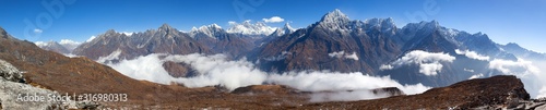 Mount Everest, Lhotse and Ama Dablam from Kongde