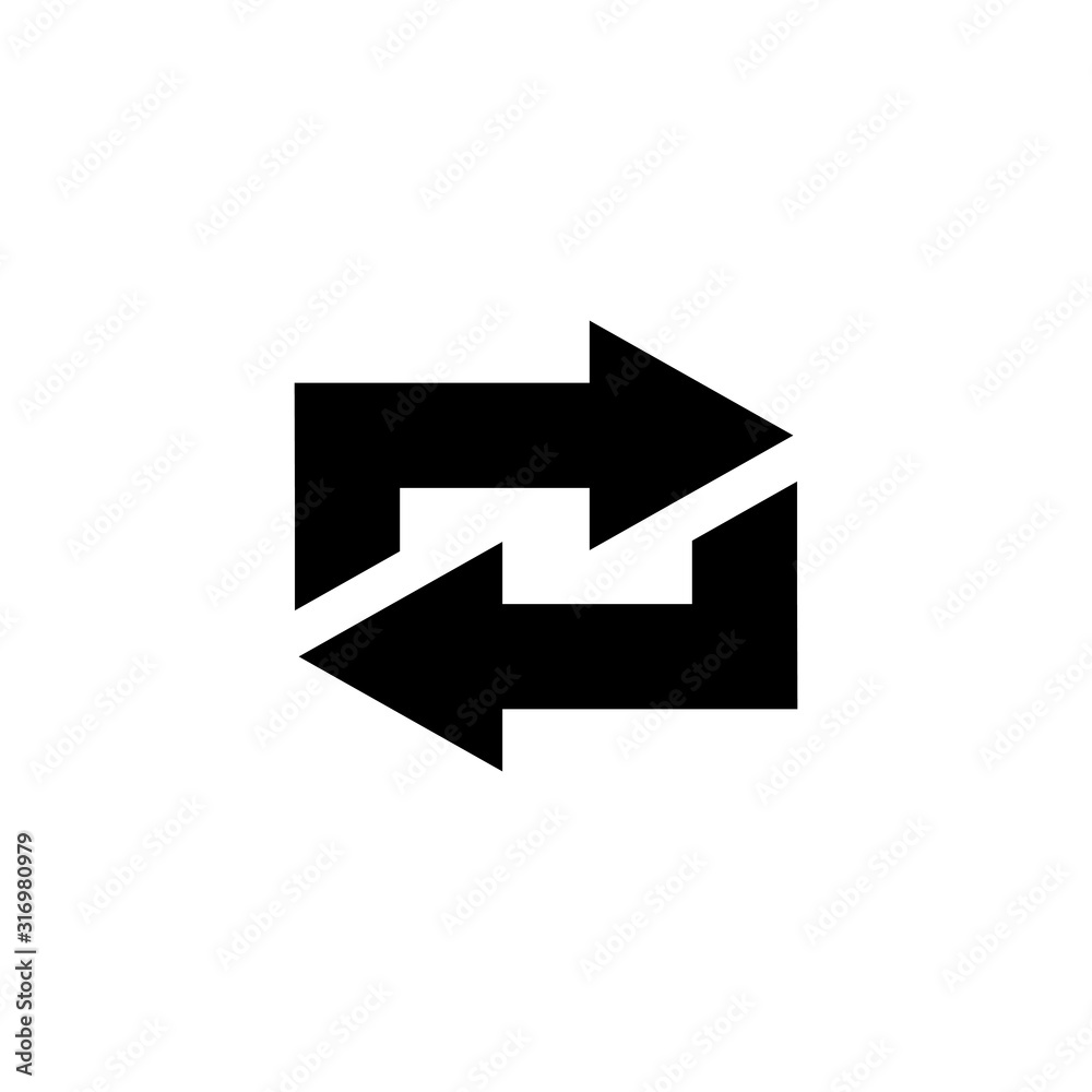 Isolated refresh arrows vector icon. Isolated refresh arrows vector icon.