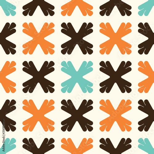 Bright seamless pattern with geometric ornament.
