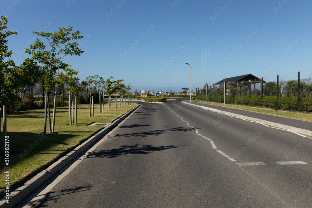 Empty two-way asphalt road